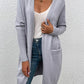 Fashion Mood Open Front Long Sleeve Cardigan with Pockets