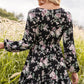 SO SASSY Floral Lace Trim Long Sleeve Dress
