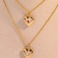 Zircon Heart Shape 14K Gold-Plated Pendant Necklace