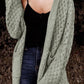 FULL SIZE Open Front Dropped Shoulder Cardigan with Pockets