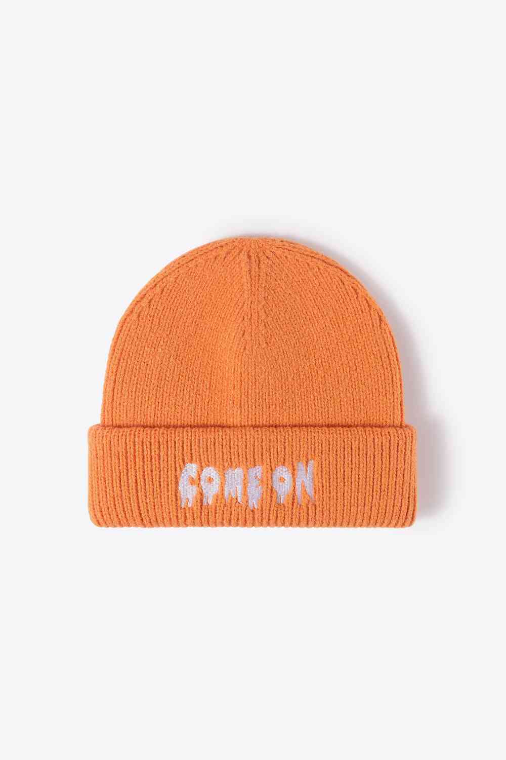 BeanieHatz COME ON Embroidered Cuff Knit Beanie