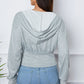 Heather Gray Ruched Half Zip Hooded Jacket