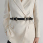 Jessica Anne Beauty Double Buckle PU Leather Belt