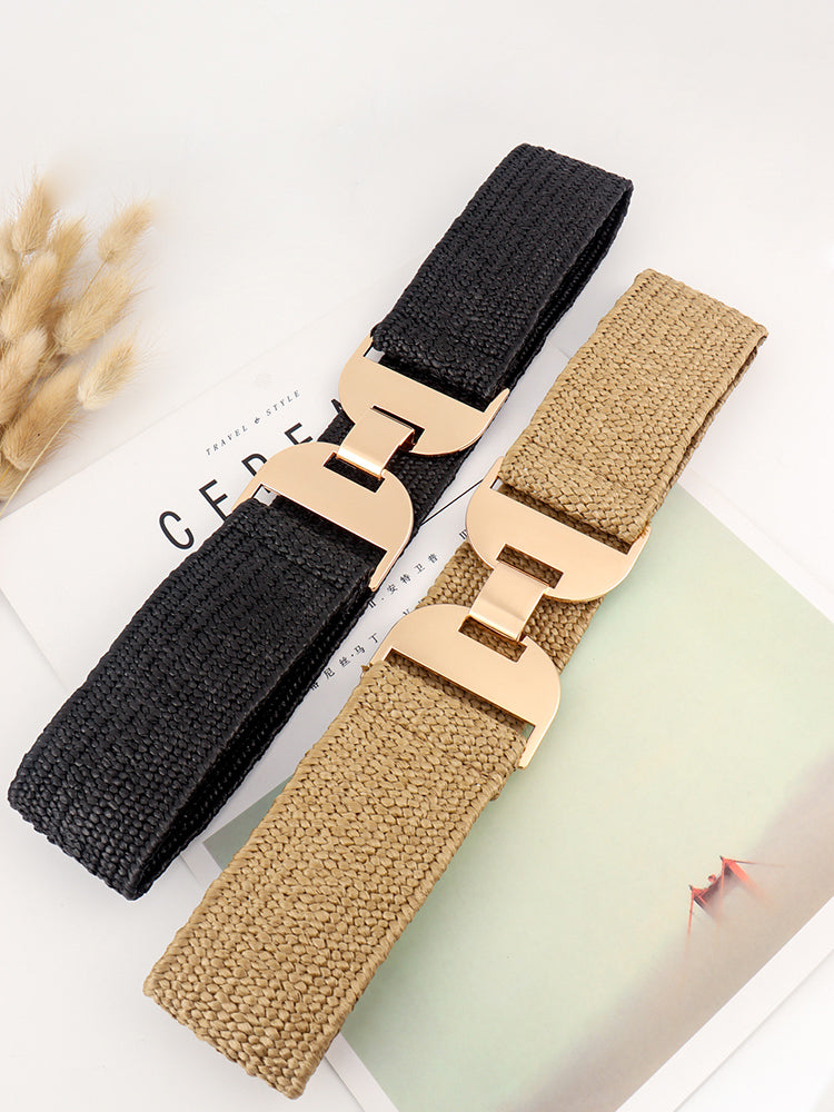 Women's Alloy Buckle Elastic Belt