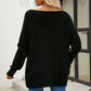 Beauteous Boat Neck Dropped Shoulder Knit Top
