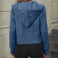 Malibu Dreams Zip-Up Raglan Sleeve Hoodie with Pocket