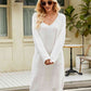 CozyWonders V-Neck Long Sleeve Sweater Dress