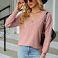 V-Neck Lantern Sleeve T-Shirt