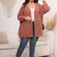 Plus Size Open Front Dropped Shoulder Knit Cardigan