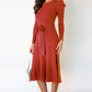 Full Size Round Neck Long Sleeve Tie Waist Sweater Dress