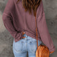 Full Size Notched Neck Drop Shoulder Blouse