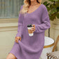 CozyWonders V-Neck Long Sleeve Sweater Dress