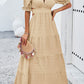 Tie Back Short Sleeve Tiered Dress
