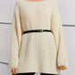 Women's DentaCosmo Boat Neck Dropped Shoulder Mini Sweater Dress