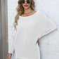 Full Size Horizontal Ribbing Dolman Sleeve Sweater