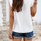 Frill Ruched Mock Neck Sleeveless Blouse