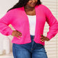 Woven Right Rib-Knit Open Front Drop Shoulder Cardigan