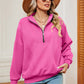Half Zip Dropped Shoulder Sweatshirt