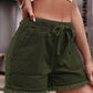 Full Size Drawstring Raw Hem Denim Shorts