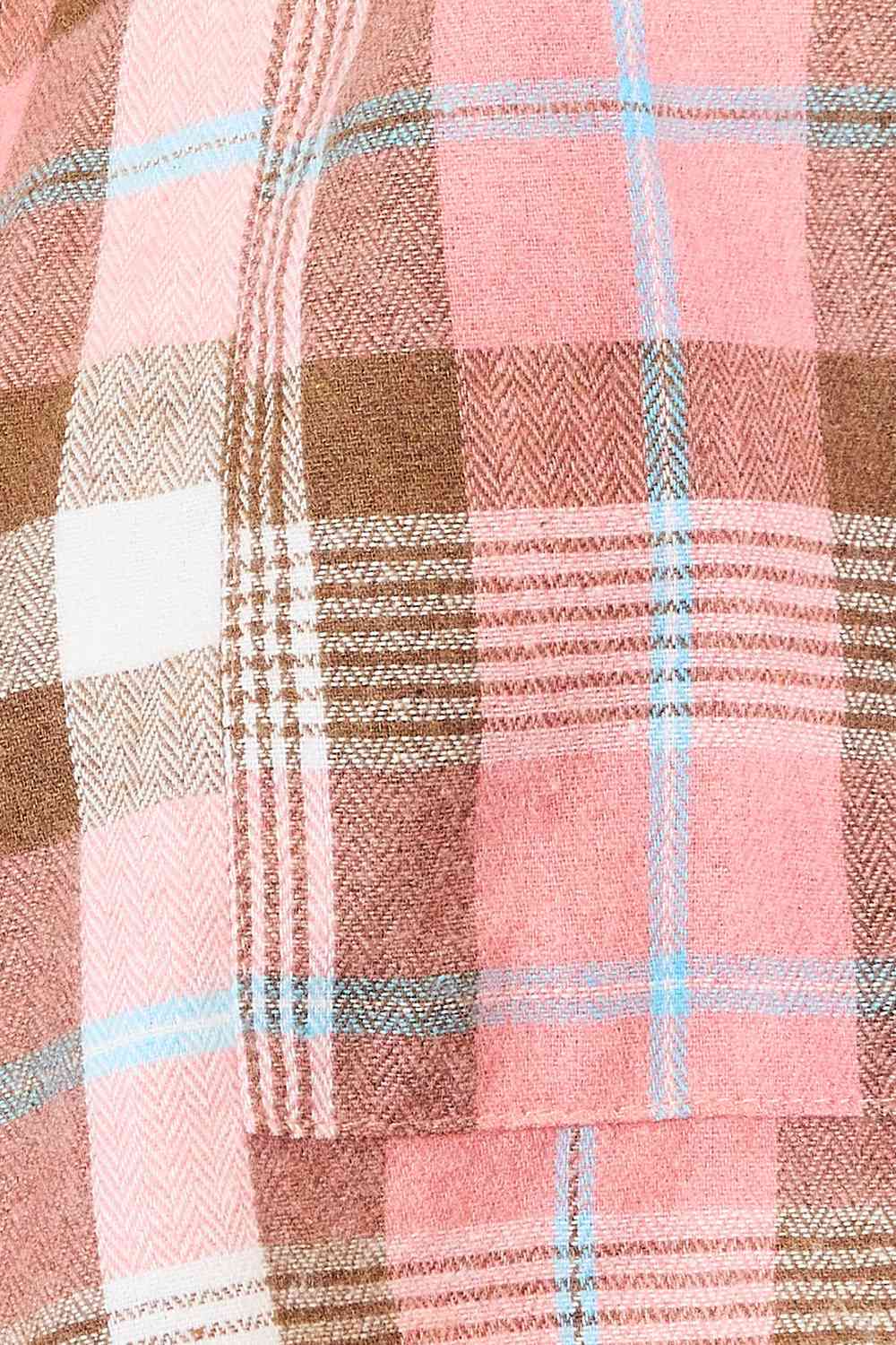Double Take Plaid Collared Neck Long Sleeve Button-Up Shirt *