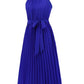Pleated Spaghetti Strap Tie Waist Midi Dress