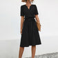 Tied Notched Short Sleeve Dress