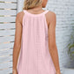 Openwork Round Neck Wide Strap Tank