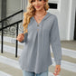 Full Size Long Sleeve Hooded Blouse