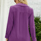Full Size Swiss Dot Johnny Collar Blouse