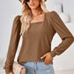 Square Neck Puff Sleeve T-Shirt