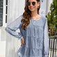 Swiss Dot Flounce Sleeve Blouse