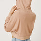 Joelynn Waffle-Knit Drawstring Zip Up Hoodie