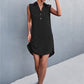 Women's Buttoned Johnny Collar Sleeveless Dress