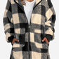 Double Take Full Size Plaid Long Sleeve Hooded Coat