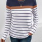 Striped Round Neck Long Sleeve T-Shirt