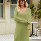 CozyWonders V-Neck Long Sleeve Sweater Dress