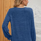 Ruched Round Neck Flounce Sleeve T-Shirt