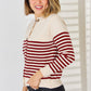 Striped Button Up Long Sleeve Cardigan