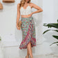 Full Size Tie Waistband Flounce Hem Midi Skirt