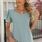 Eyelet Puff Sleeve T-Shirt