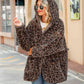Adrien Planet Chestnut Leopard Hooded Coat with Pockets