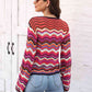 Striped Openwork Tied Cardigan