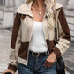 Color Block Zip Up Pocketed Jacket