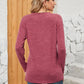Full Size Notched Neck Long Sleeve T-Shirt