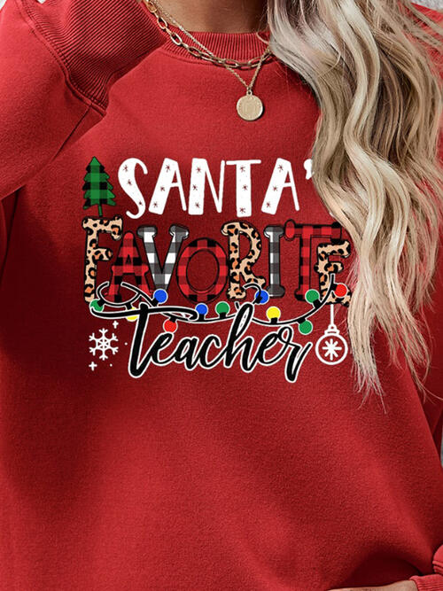 Christmas Themed Letter Graphic Sweatshirt