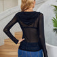 Half-Zip Long Sleeve Hooded Top
