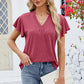 V-Neck Flutter Sleeve T-Shirt