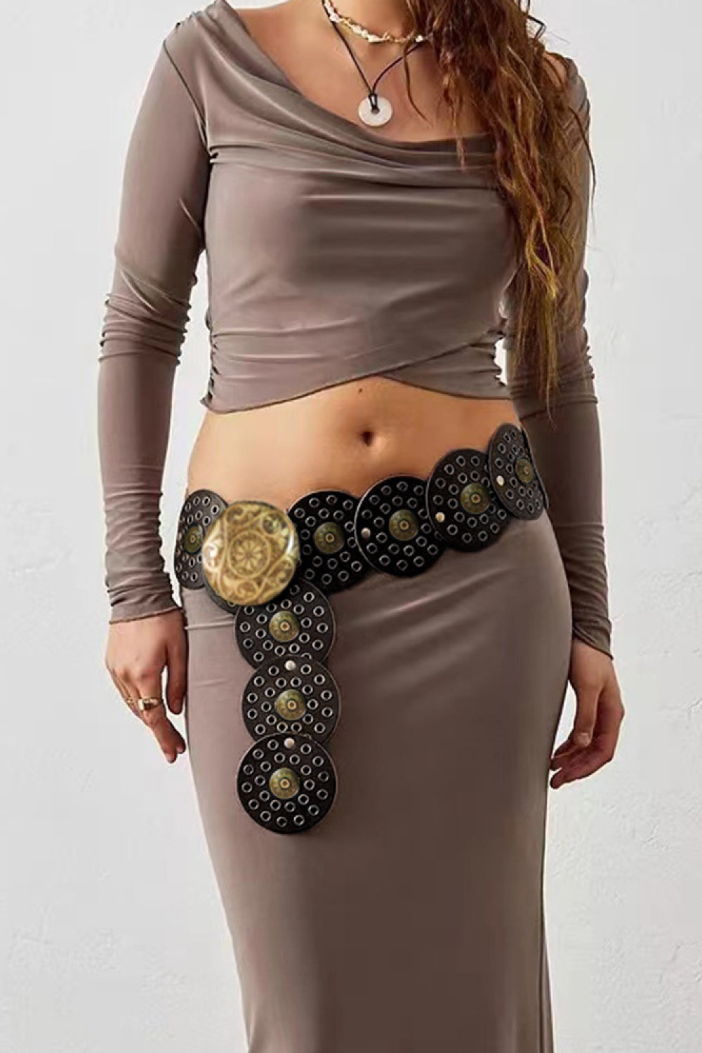 BeyondBeautiful Vintage PU Leather Wide Belt