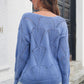 TrendiStyles Openwork V-Neck Dropped Shoulder Sweater 🦋