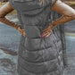 Full Size Longline Hooded Sleeveless Puffer Vest